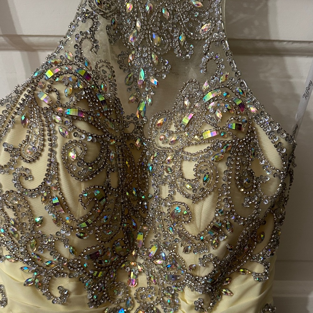 Tiffany Designs Prom Gown with Silver Embellishments Accents - Picture 8 of 16